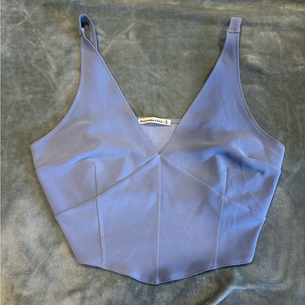 Blue Sleeveless Crop Top